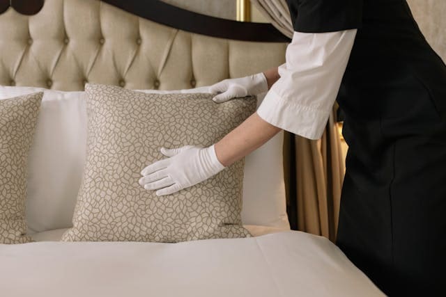 freshly made bed